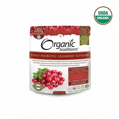 Lợi khuẩn cho đường ruột và hệ tiêu hóa Probiotic Organic Traditions Cranberry 60g
