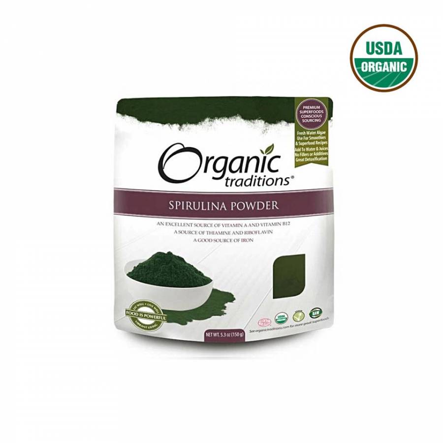 Bột tảo hữu cơ Spirulina Organic Traditions 150g 1 Bột tảo hữu cơ Spirulina Organic Traditions 150g 1