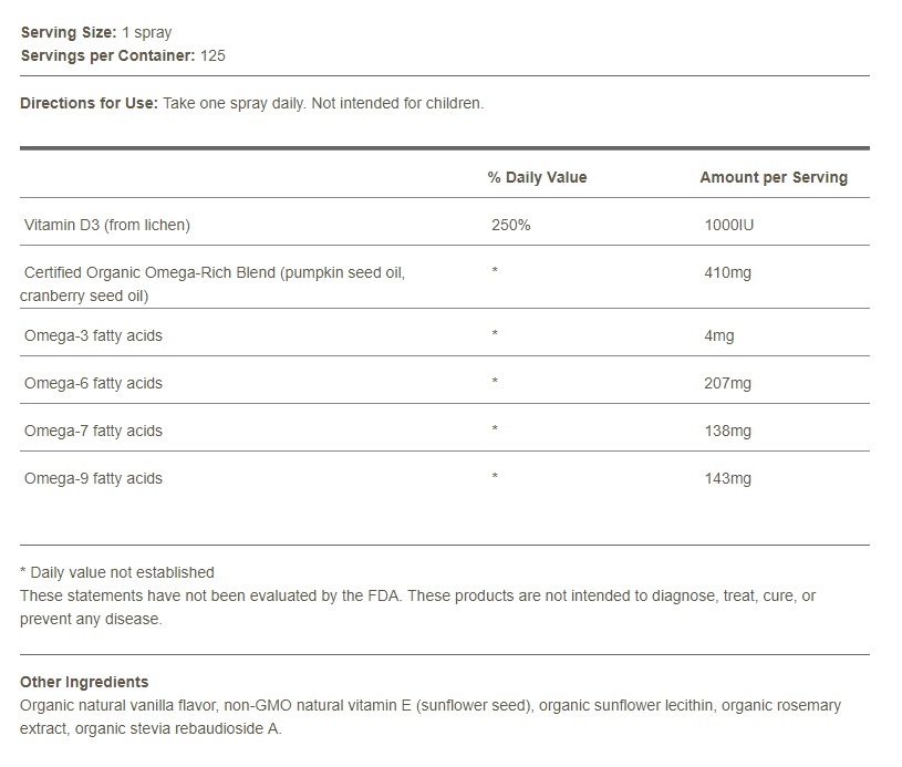 Vitamin D3 Mykind Organics dạng xịt 58ml 4