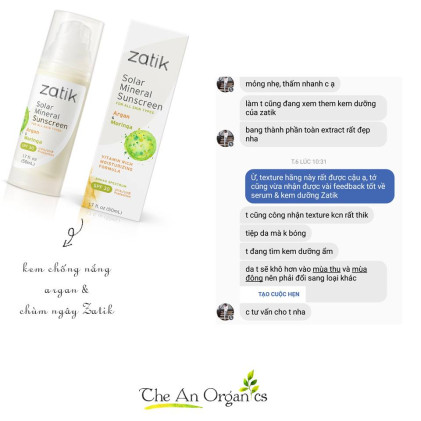Review kem chống nắng Zatik Naturals