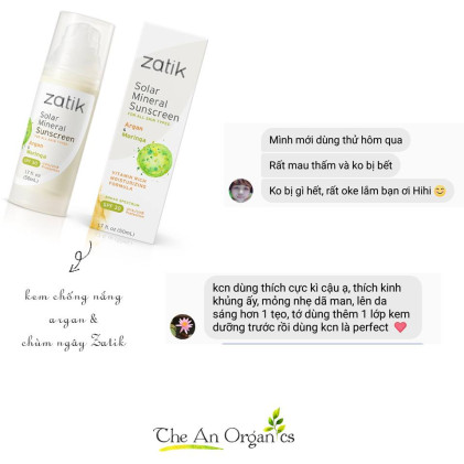 Review kem chống nắng Zatik Naturals