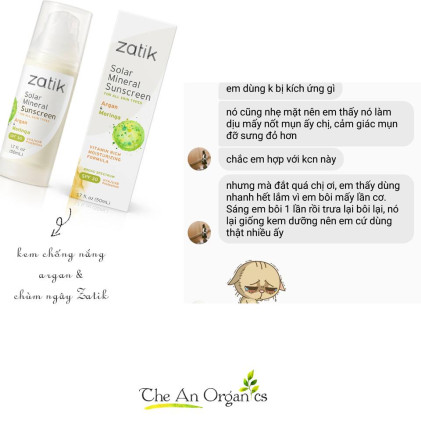Review kem chống nắng Zatik Naturals