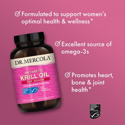 Cung cấp omega 3, dầu nhuyễn thể cho phụ nữ Krill Oil for Women Dr Mercola - Ảnh 4