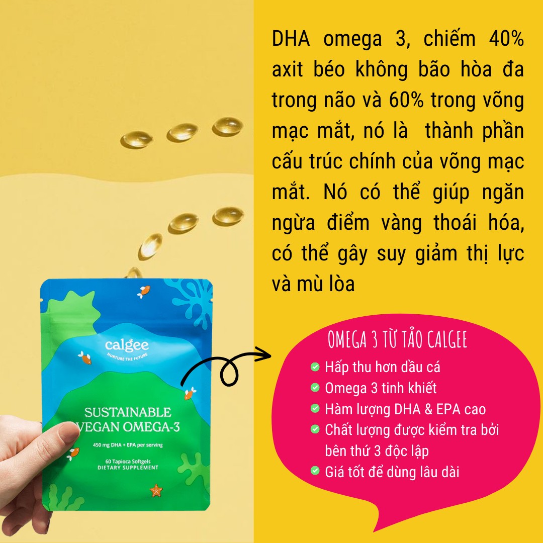Viên uống Omega 3 thuần chay từ tảo Calgee 27