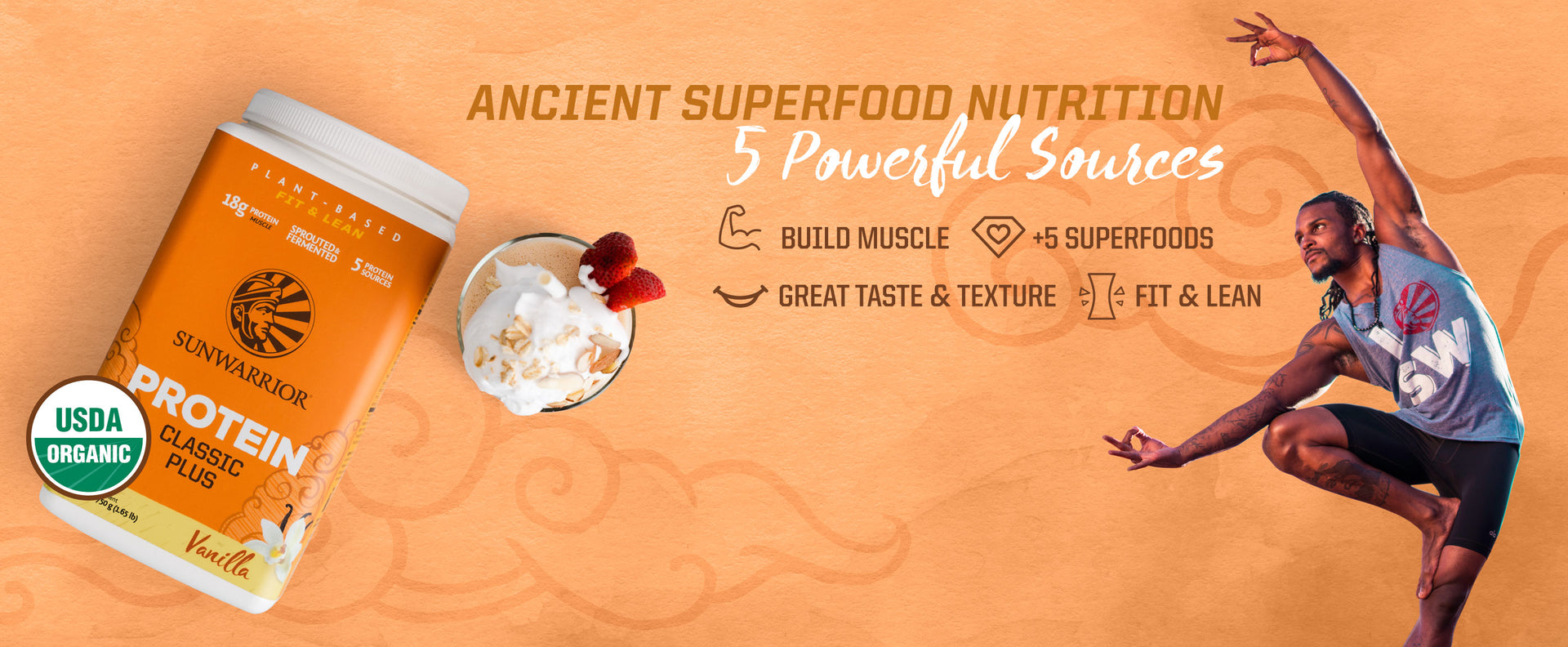 Bột protein thực vật hữu cơ Sunwarrior Classic Plus 29