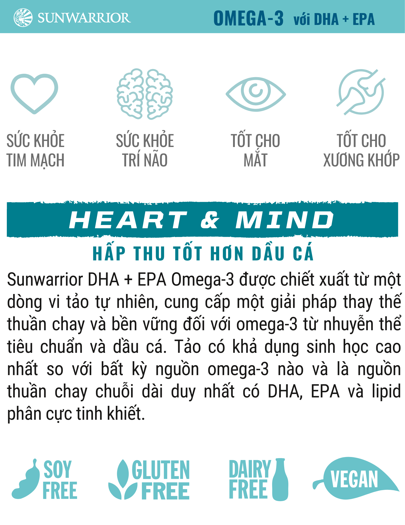 Omega 3 từ tảo Sunwarrior Vegan DHA & EPA 5