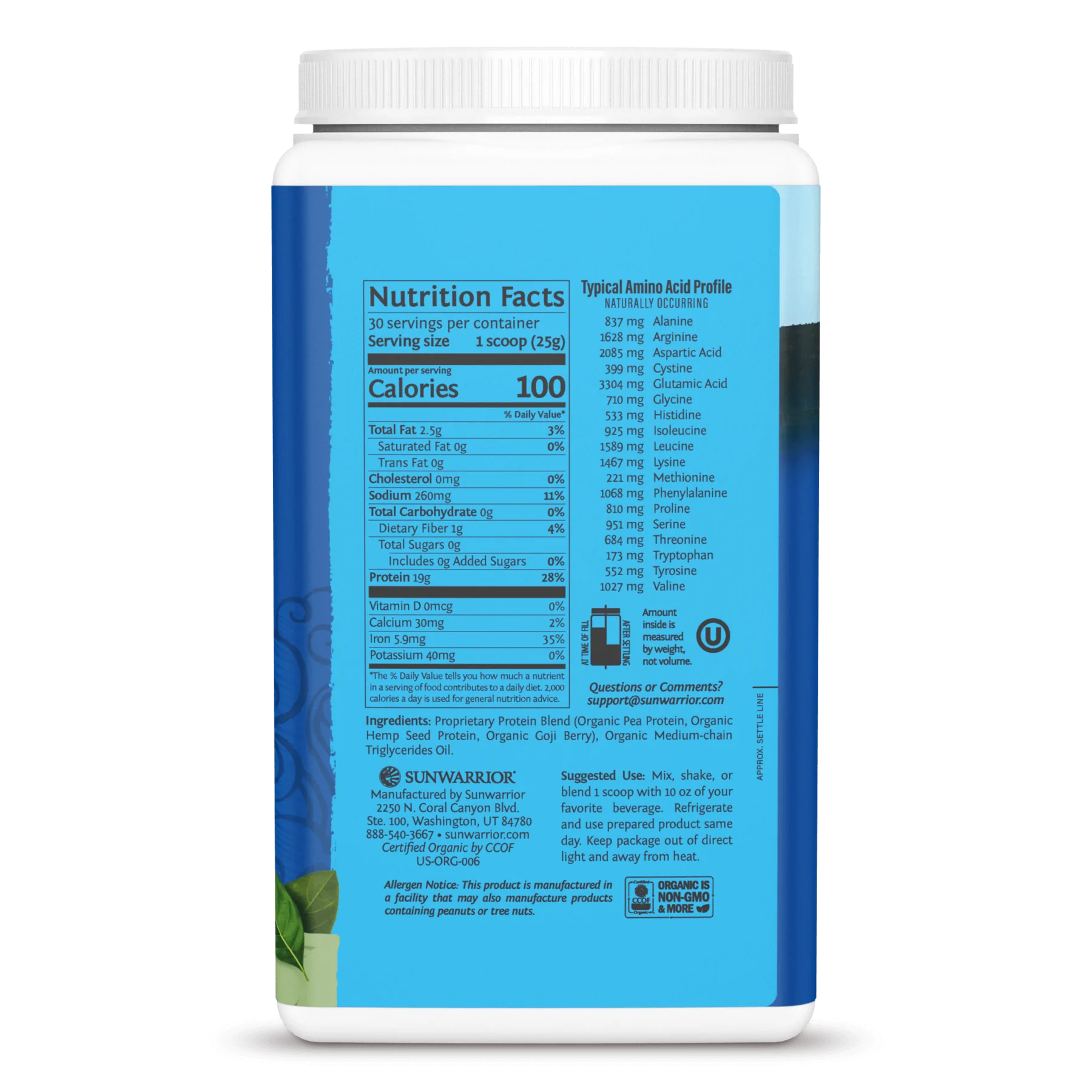 Bột protein thực vật hữu cơ Sunwarrior Warrior Blend 4 Bột protein thực vật hữu cơ Sunwarrior Warrior Blend 4