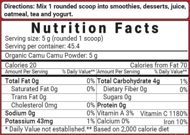 Bột camu camu hữu cơ Micro Ingredients, cung cấp vitamin C tự nhiên 3