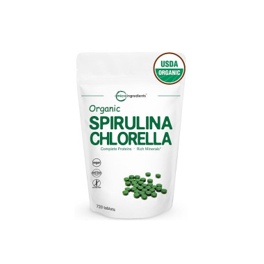 Viên tảo spirulina và chlorella hữu cơ Micro Ingredients