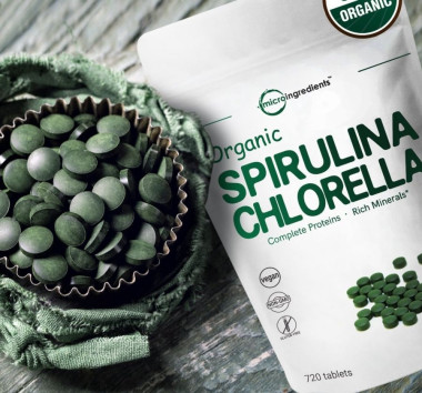 Viên tảo spirulina và chlorella hữu cơ Micro Ingredients 4