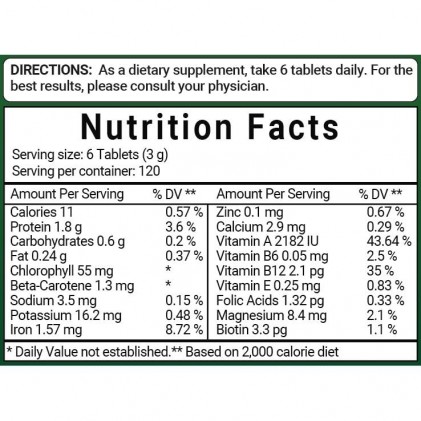 Viên tảo spirulina và chlorella hữu cơ Micro Ingredients - Ảnh 5
