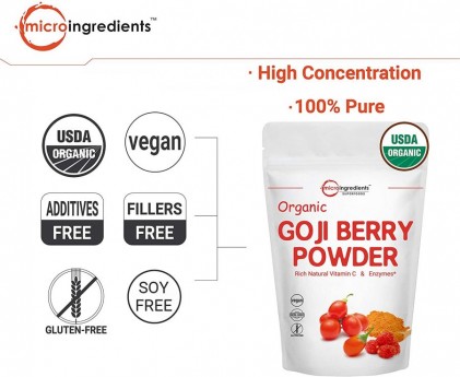Bột kỳ tử hữu cơ Micro Ingredients Goji Berry Powder 454g - Ảnh 5