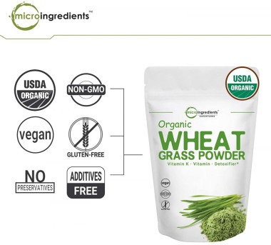 Bột cỏ lúa mì hữu cơ Micro Ingredients Organic Wheatgrass Powder 227g 1