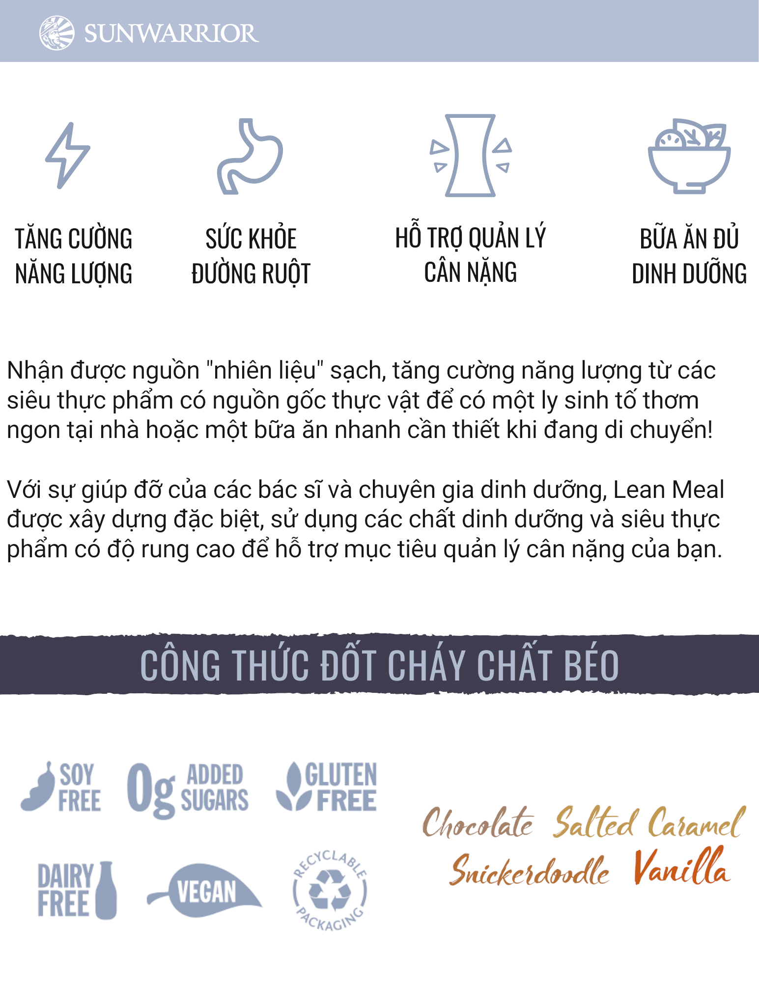 Bữa ăn tinh gọn Sunwarrior Lean Superfood Shake 10
