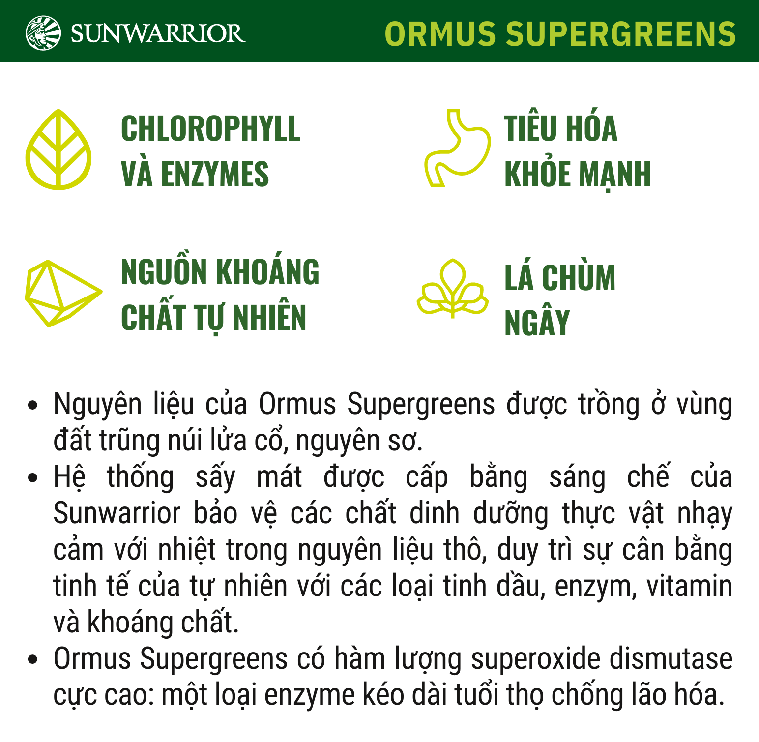 Hỗn hợp thực phẩm xanh hữu cơ Sunwarrior Ormus Super Greens 5