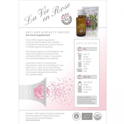 Nước uống hoa hồng hữu cơ La Vie en Rose Drops Ecomaat - Ảnh 3