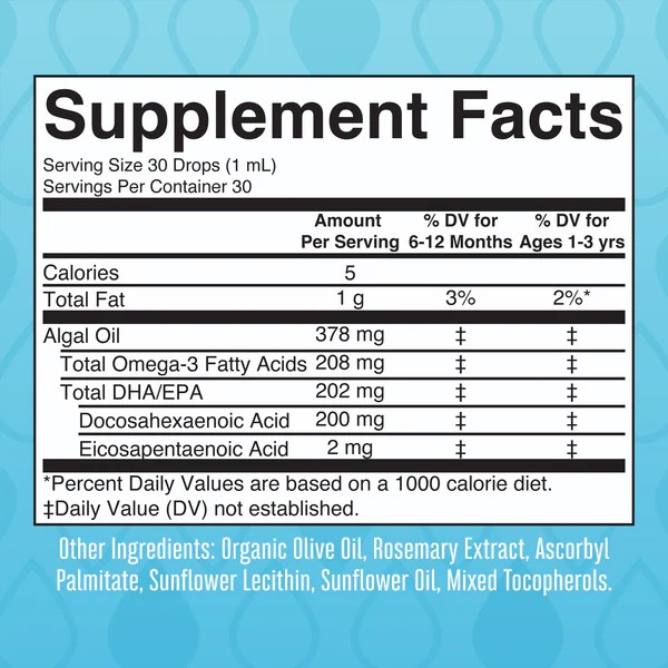 Omega 3 thuần chay từ tảo cho bé sơ sinh & trẻ em Mary Ruth's Infant & Toddler Omega-3 Liquid Drops 3