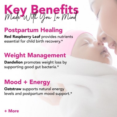 Trà phục hồi cơ thể sau sinh hữu cơ Pink Stork Postpartum Recovery Tea (30 cốc) 1
