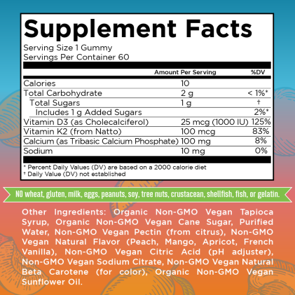 Viên kẹo nhai bổ sung vitamin D3, K2 và canxi Mary Ruth's - Ảnh 3