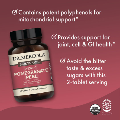 Viên uống vỏ quả lựu hữu cơ Dr Mercola Biodynamic® Organic Pomegranate Peel - Ảnh 4