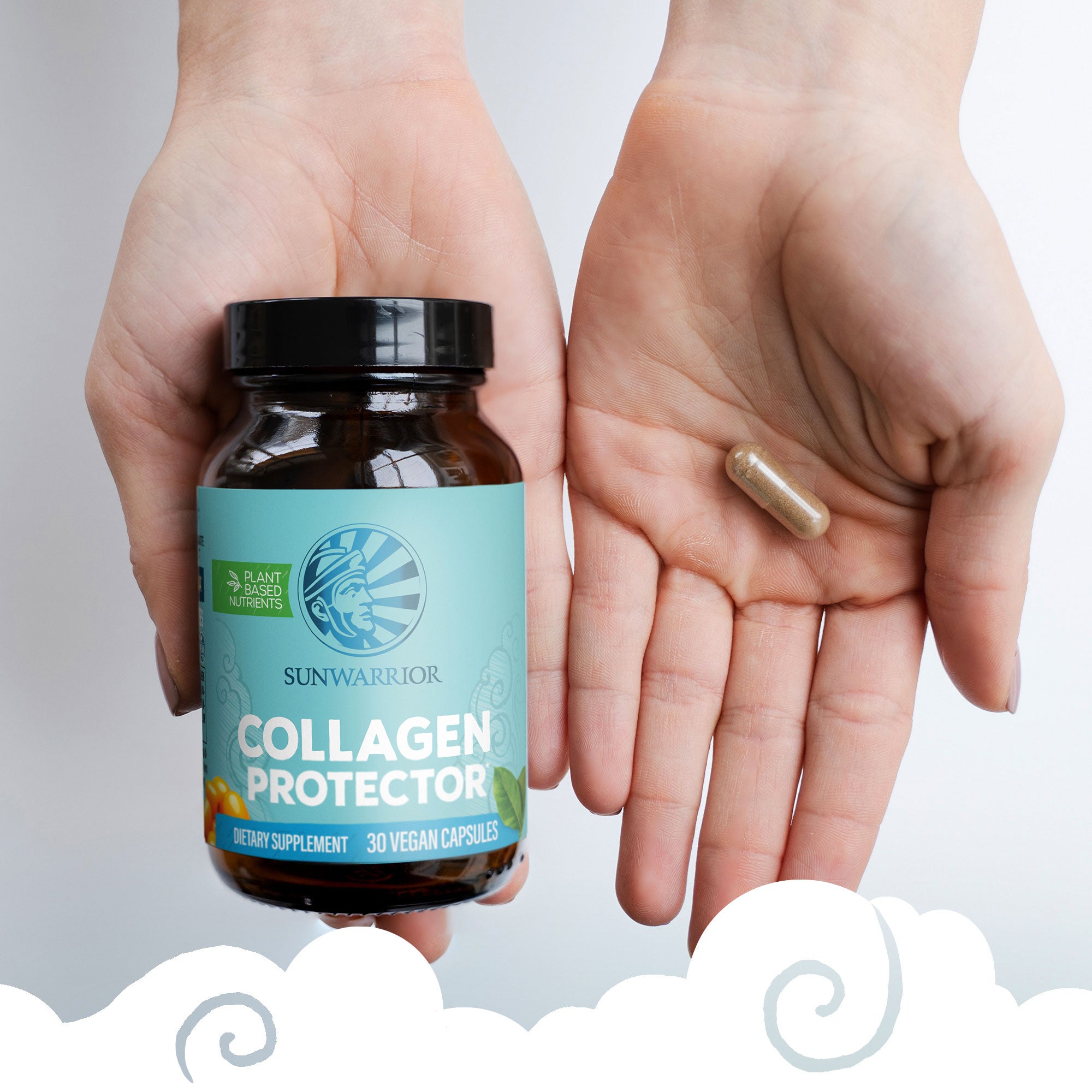 Viên uống chống nắng, bảo vệ & khôi phục collagen Sunwarrior Vegan Collagen Capsules