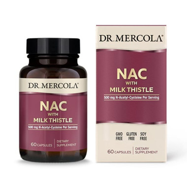 Viên uống bổ sung NAC & kế sữa & mầm bông cải xanh  Dr Mercola NAC with Milk Thistle