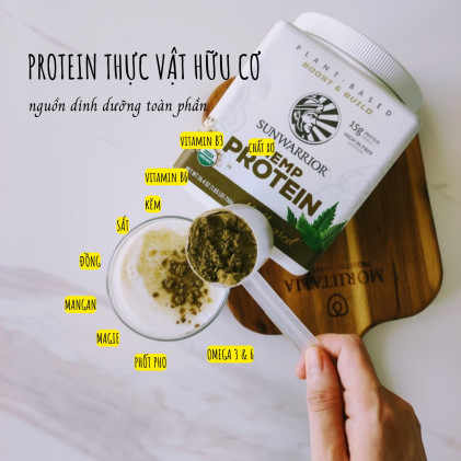 Protein hạt gai dầu Sunwarrior Hemp protein - Ảnh 2
