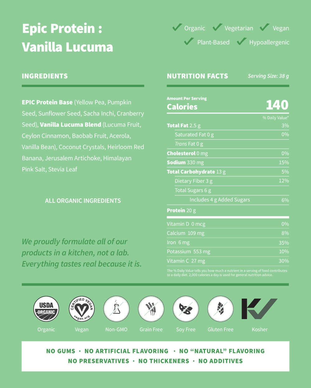 Protein thực vật & siêu thực phẩm Sprout Living, Epic Protein, Organic Plant Protein, Vanilla Lucuma 5