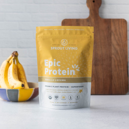 Protein thực vật & siêu thực phẩm Sprout Living, Epic Protein, Organic Plant Protein, Vanilla Lucuma - Ảnh 4