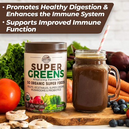 Hỗn hợp 50 siêu thực phẩm hữu cơ Country Farms Super Greens vị chocolate - Ảnh 5