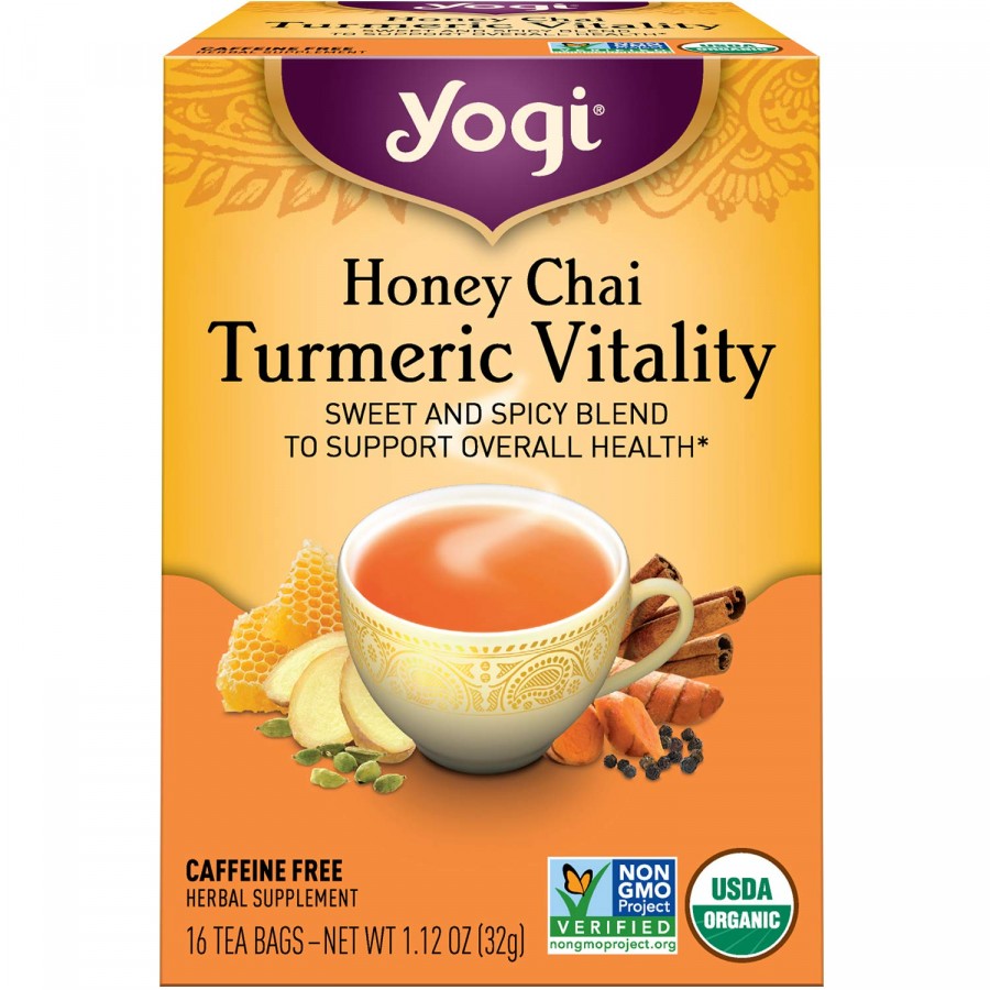 Trà tăng cường sức khỏe tổng quát Yogi Honey Chai Turmeric Vitality Tea 1 Trà tăng cường sức khỏe tổng quát Yogi Honey Chai Turmeric Vitality Tea 1