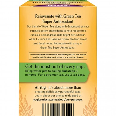 Trà cung cấp chất chống oxy hóa Yogi Green Tea Super Antioxidant 6