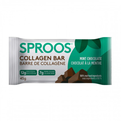 Thanh collagen peptide thủy phân từ cá vị chocolate bạc hà Sproos Mint Chocolate Collagen Bar - Ảnh 3