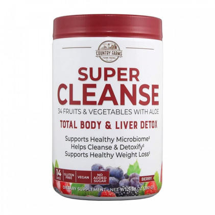 Hỗn hợp 34 siêu thực phẩm hỗ trợ thải độc cơ thể & gan Country Farms Super Cleanse 1