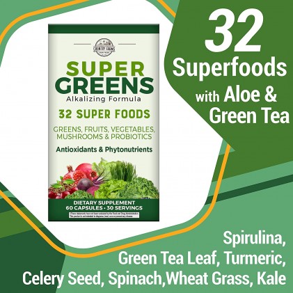 Viên uống hơn 32 loại rau xanh và trái cây quả mọng Country Farms Super Greens Vegicaps - Ảnh 3