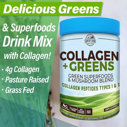Collagen thủy phân và 23 siêu thực phẩm Country Farms Collagen Greens - Ảnh 5