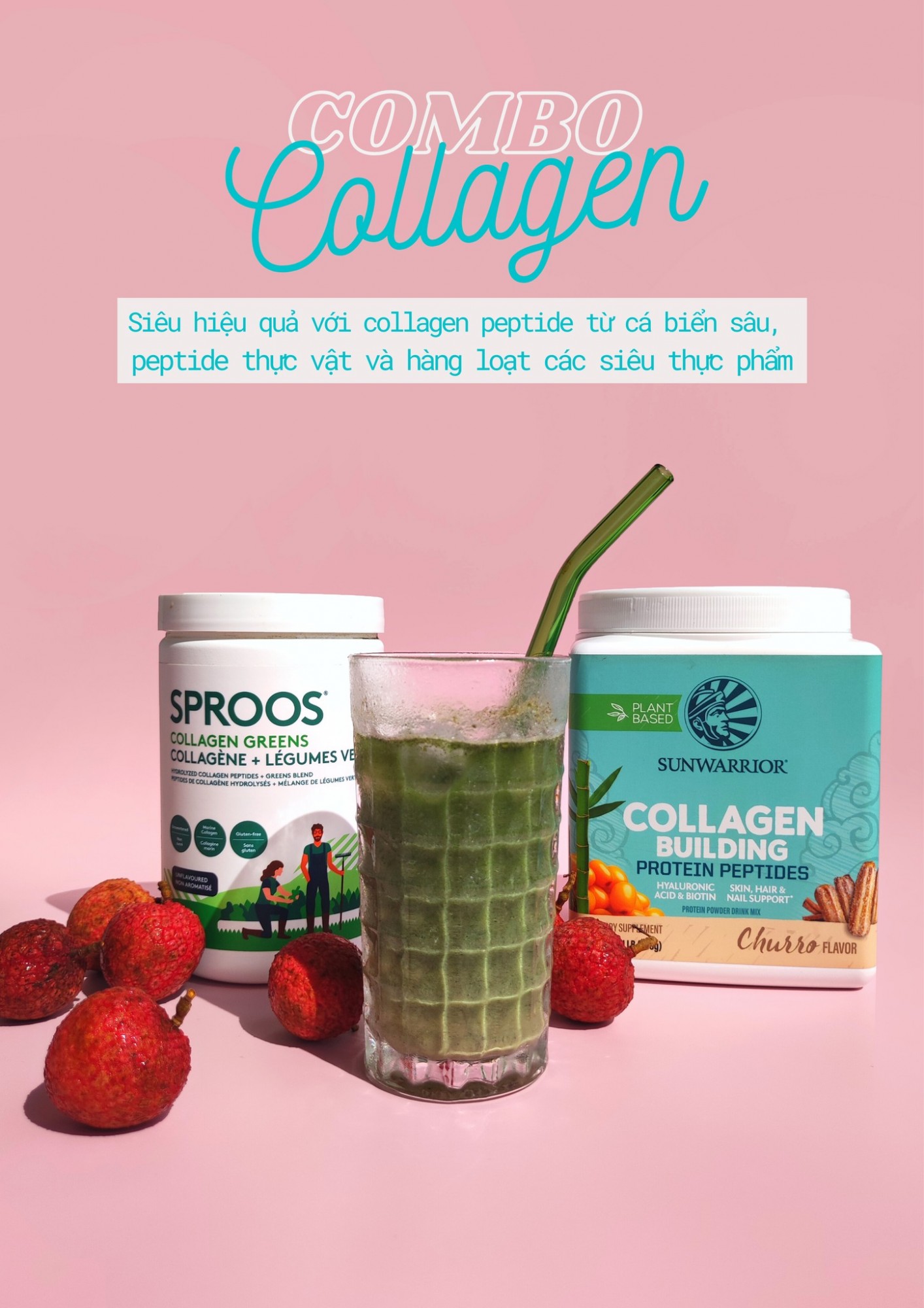 Combo Collagen từ cá biển thủy phân & collagen thực vật 1