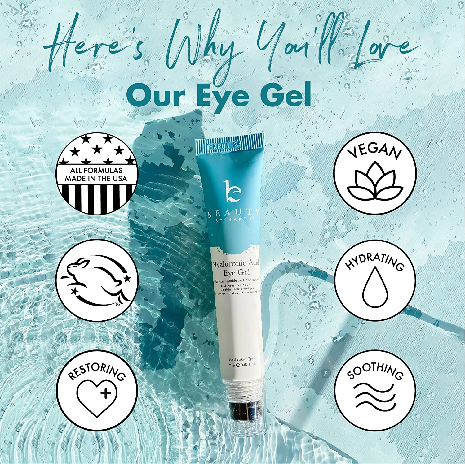 Dưỡng mắt Beauty By Earth Hyaluronic Acid Eye Gel 7