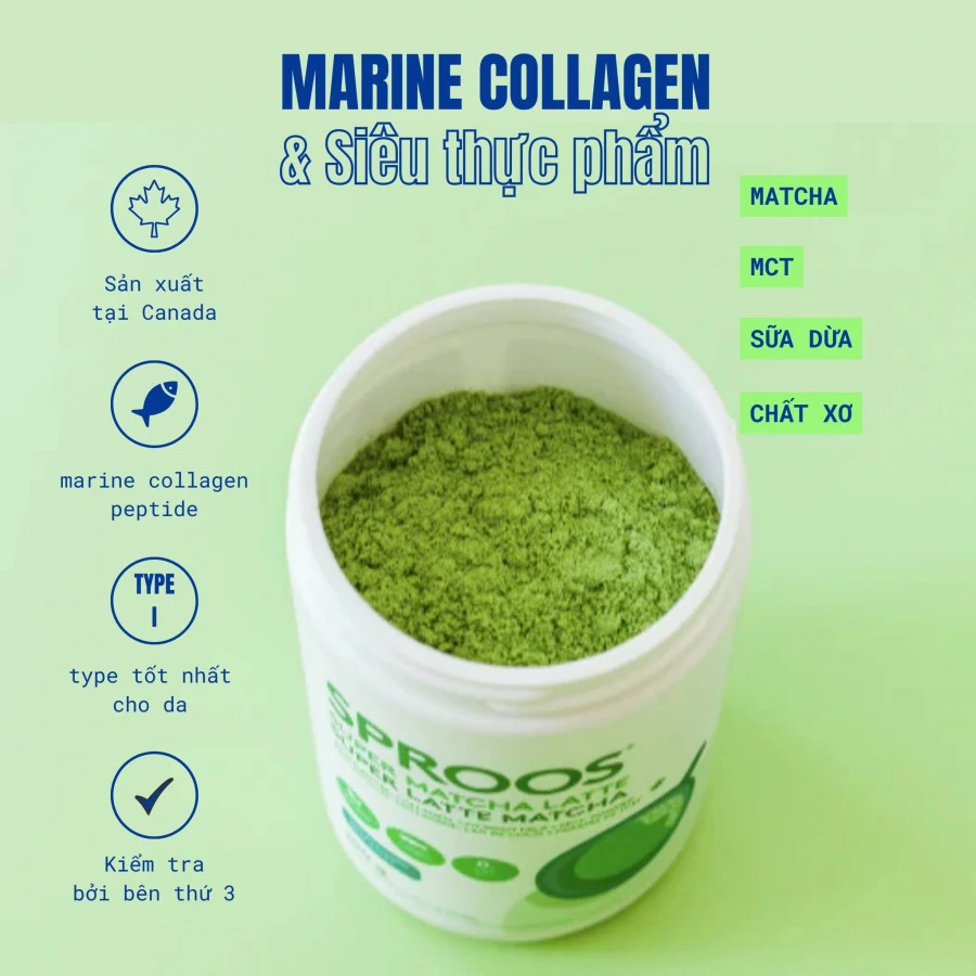 Thức uống healthy từ matcha & collagen thủy phân từ cá Sproos Super Matcha Latte 20 Thức uống healthy từ matcha & collagen thủy phân từ cá Sproos Super Matcha Latte 19