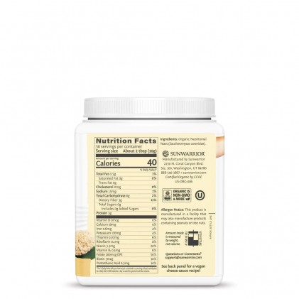 Men dinh dưỡng hữu cơ Sunwarrior Organic Nutritional Yeast Flakes - Ảnh 3
