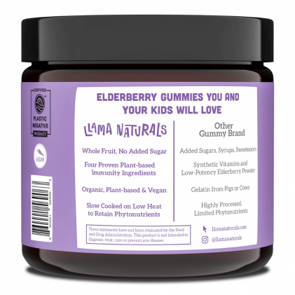 Viên nhai tăng cường miễn dịch cho bé Llama Naturals elderberry immunity bites for kids - Ảnh 2