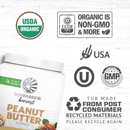 Bột bơ đậu phộng hữu cơ Sunwarrior Organic Peanut Butter Powder - Ảnh 6