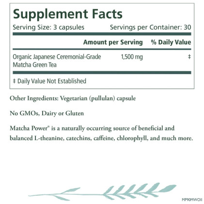 Viên uống bột matcha hữu cơ Pure Synergy Matcha Powder® Capsules - Ảnh 3