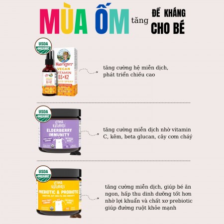 Combo tăng đề kháng cho bé mùa dịch, “mùa ốm”