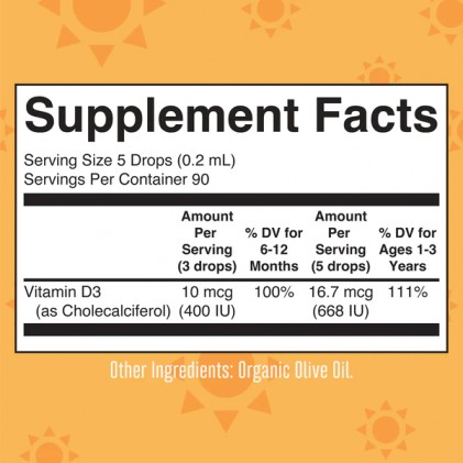 Vitamin D3 cho bé Mary Ruth's Infant & Toddler Vitamin D3 Organic Liquid Drops - Ảnh 2