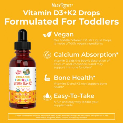 D3 K2 cho bé Mary Ruth's Toddler Vitamin D3+K2 Liquid Drops - Ảnh 4
