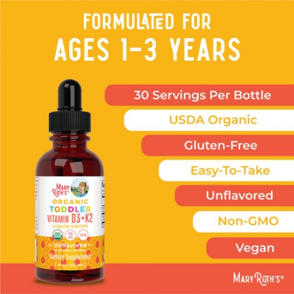 D3 K2 cho bé Mary Ruth's Toddler Vitamin D3+K2 Liquid Drops - Ảnh 7