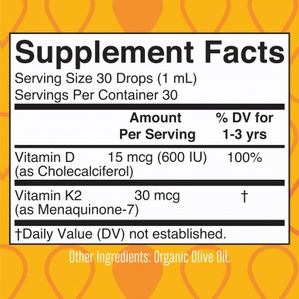 D3 K2 cho bé Mary Ruth's Toddler Vitamin D3+K2 Liquid Drops - Ảnh 2