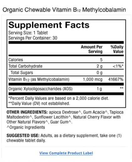 Viên nhai hữu cơ Dr Mercola Organic Chewable Vitamin B12 - Ảnh 5