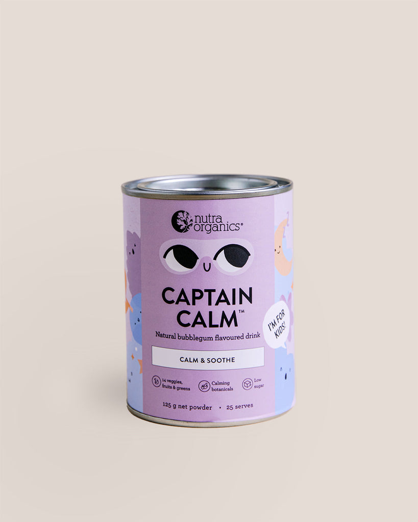 Bột siêu thực phẩm xoa dịu tinh thần cho trẻ Nutra Organics Captain Calm